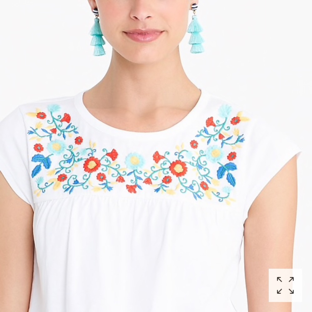 NWT embroidered cap sleeve J. Crew top